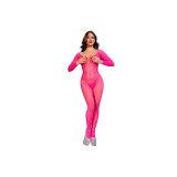 Chilirose - Cr 4894 Bodystocking Malla Rosa Neon S/M | Vybes.it