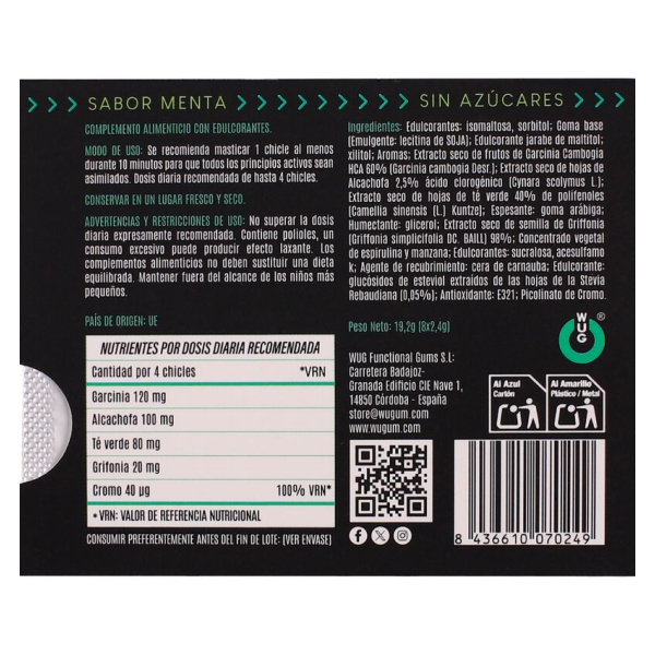 WUG-Diät – Appetitkontrolle und Reduzierung von Zwischenmahlzeiten, Blisterpackung mit 8 Einheiten
