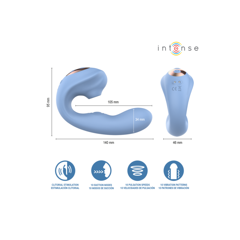 Intense - Gina Estimulador De Clítoris Multifunción Azul | Vybes.it