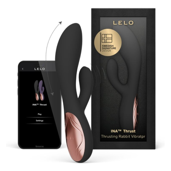 LELO - INA THRUST RABBIT VIBRATEUR À POUSSÉE NOIR