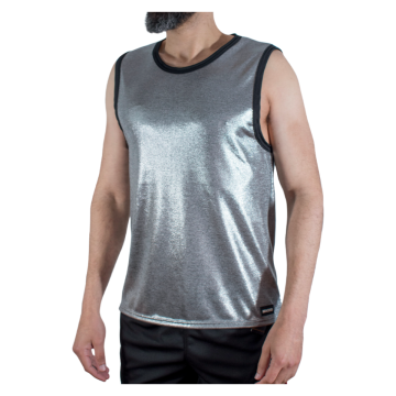 MACHO - T-SHIRT MIT FEINEM GLITZER, GRÖSSE L/XL
