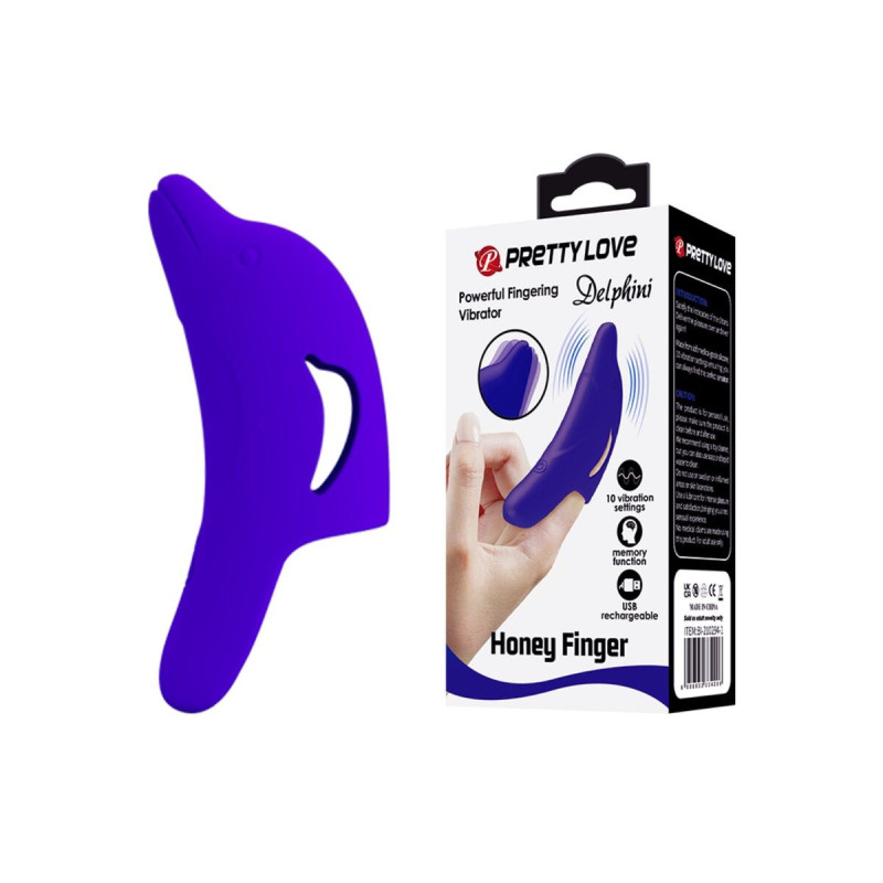 Pretty Love - Puissant Stimulateur De Doigts Bleu Foncé Delphini |