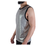 MACHO - T-SHIRT MIT FEINEM GLITZER, GRÖSSE S/M