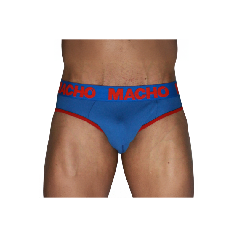MACHO - MCH005 CLASSIC SLIP BLU + ROSSO L - MACHO UNDERWEAR - /produc…