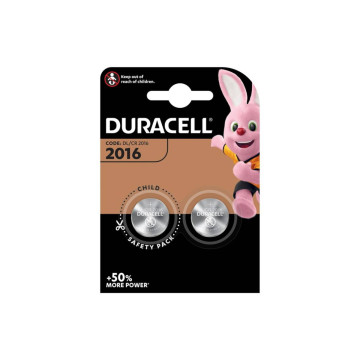 DURACELL - BATTERIA BOTTONE LITIO CR2016 3V 2 UNIT - Batterie alcaline