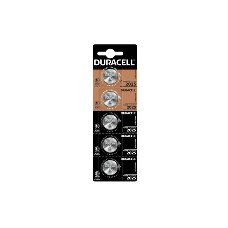 DURACELL - BUTTON BATTERY LITIO CR2025 3V 5 UNIT - Alkaline Batteries