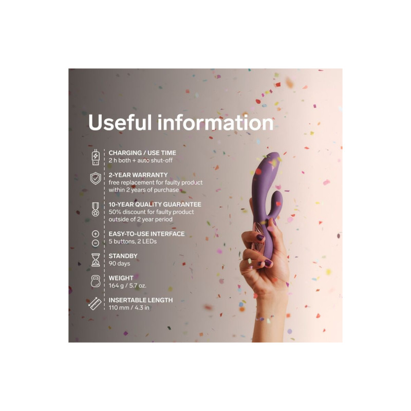 Lelo - Ina Thrust Rabbit Thrusting Vibrator Purple | Vybes.it