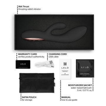 LELO - INA THRUST RABBIT VIBRATEUR À POUSSÉE NOIR