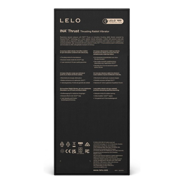 LELO - INA THRUST RABBIT VIBRATEUR À POUSSÉE NOIR