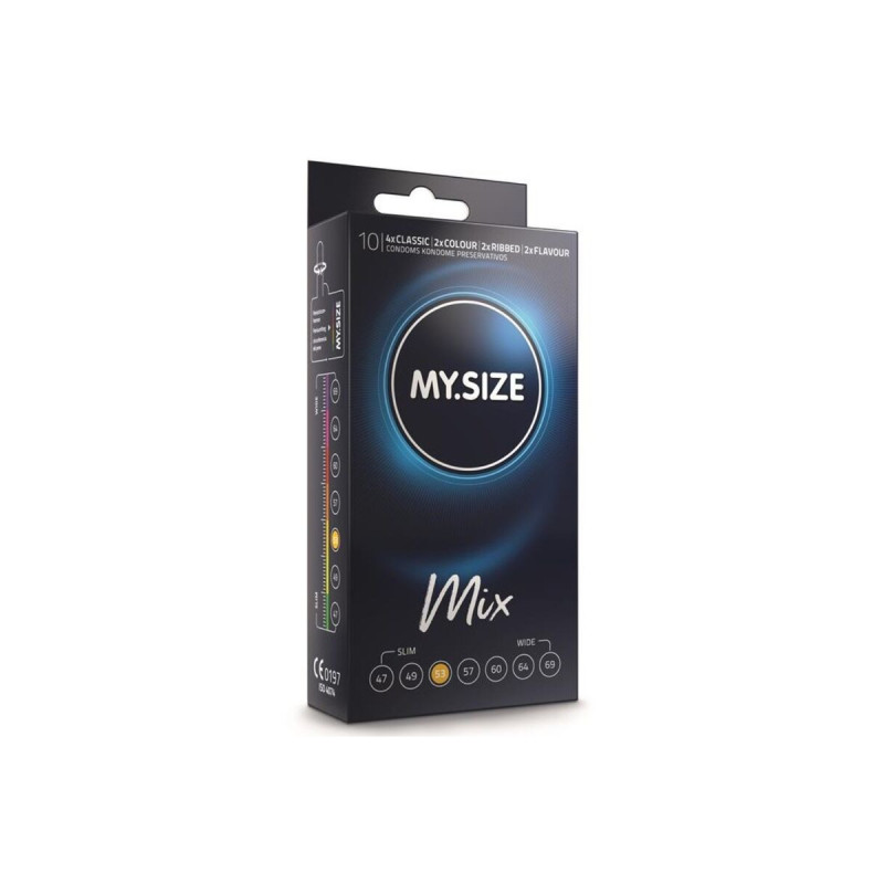 MY SIZE - MIX PRESERVATIVI 53 MM 10 UNIT - MY SIZE MIX - Gamma natura…