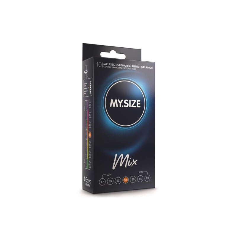 MY SIZE - MIX PRESERVATIVI 57 MM 10 UNIT - MY SIZE MIX - Gamma natura…