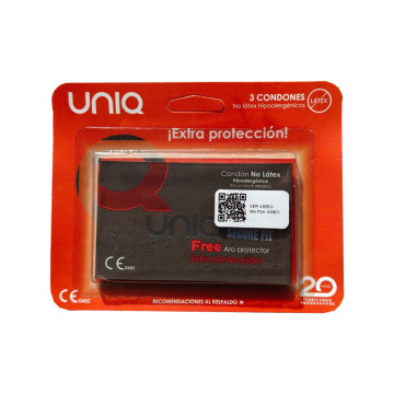 UNIQ - SECURE FIT LATEX-FREE CONDOMS 3 UNITS - Latex free