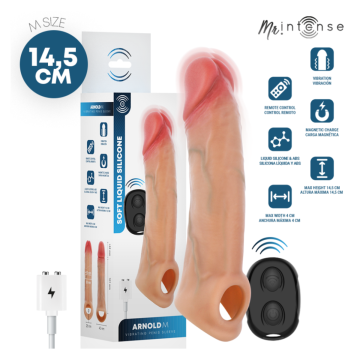 MR INTENSE - ARNOLD M VIBRADOR FUNDA PENE SILICONA CONTROL REMOTO 14.5 CM -Ø- 4 CM