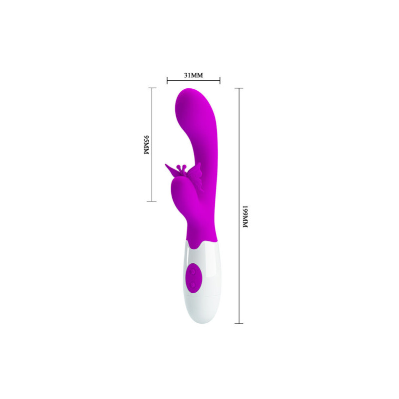 Pretty Love - Butterfly Kiss Vibrador Rabbit 30 Funciones Morado |
