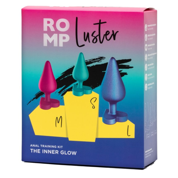 ROMP - LUSTER KIT DE ENTRENAMIENTO ANAL S/M/L CON BASE EN FORMA DE CORAZÓN