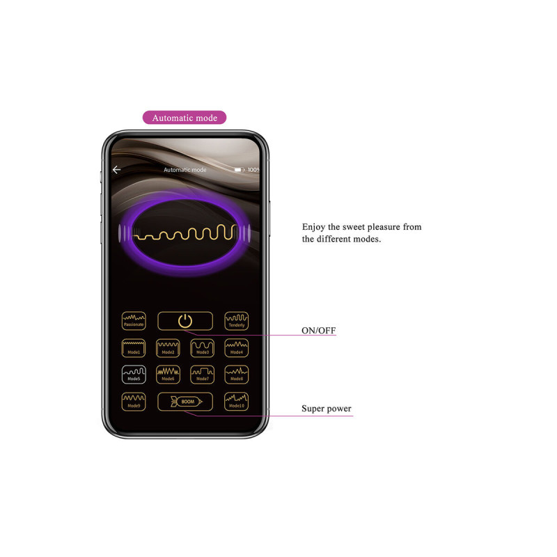 Pretty Love - Klay Vibrador Huevo Con Empuje App Control Morado |