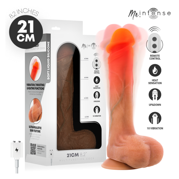 MR INTENSE - BRADLEY DILDO VIBRADOR SILICONA CON EFECTO CALOR Y CONTROL REMOTO 21 CM -Ø- 4.2 CM