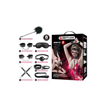 Pretty Love - Kit Bdsm 8 Piezas Negro | Vybes.it