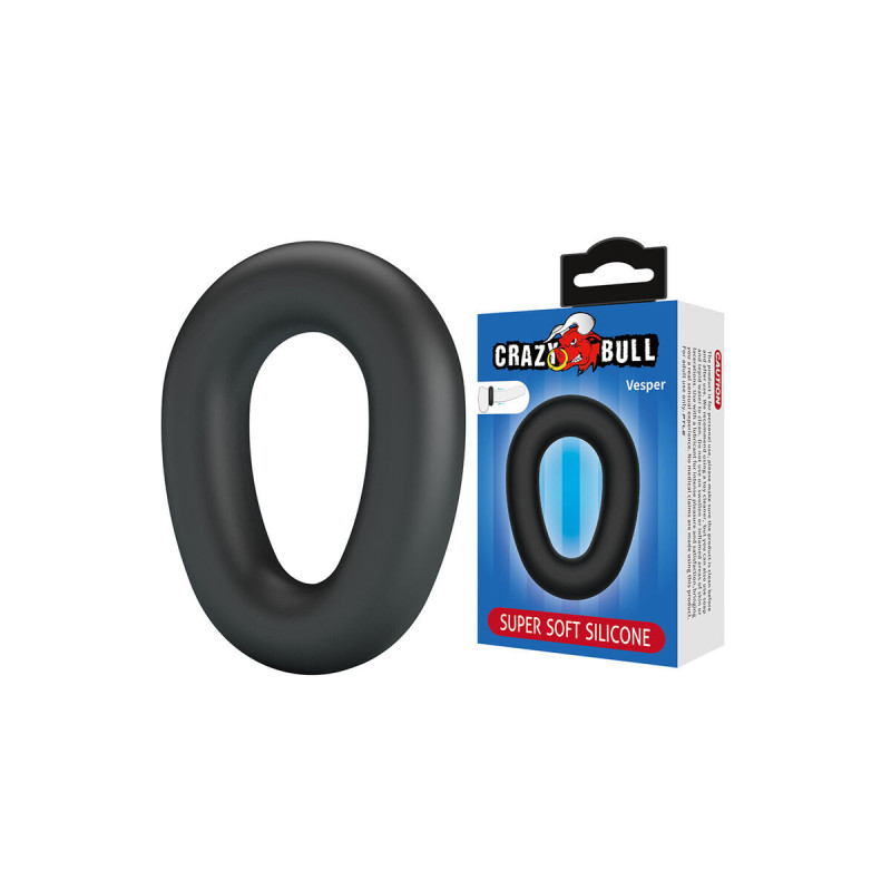 Crazy Bull - Vesper Anillo Para Pene Super Soft Silicona Negro |