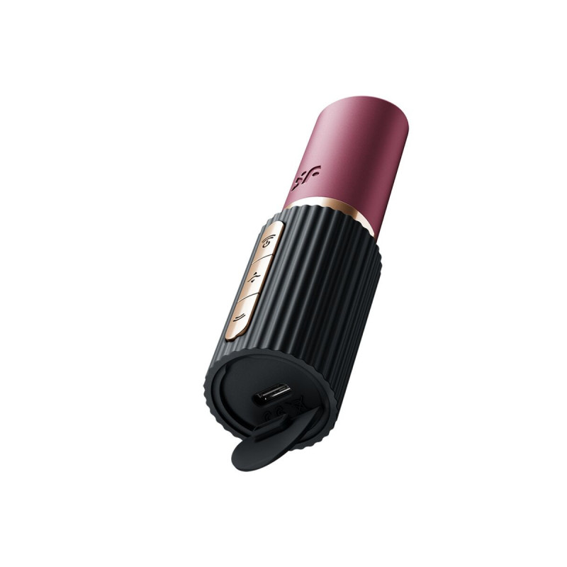 SATISFYER - STIMULATEUR DE CLITORIS DEEP KISS WAVE GRENAT / NOIR - SA…