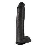 KING COCK - DILDO REALISTA CON TESTÍCULOS 38 CM COLOR NEGRO