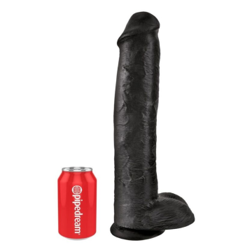 KING COCK - DILDO REALISTA CON TESTÍCULOS 38 CM COLOR NEGRO
