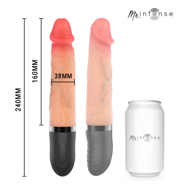 MR INTENSE - JEAN VIBRADOR UP&DOWN SILICONA CON EFECTO CALOR 24 CM -Ø- 3.8 CM