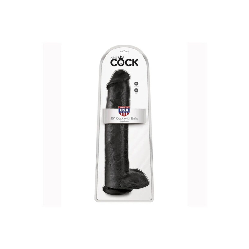 King Cock - Dildo Realista Con Testículos 38 Cm Color Negro |