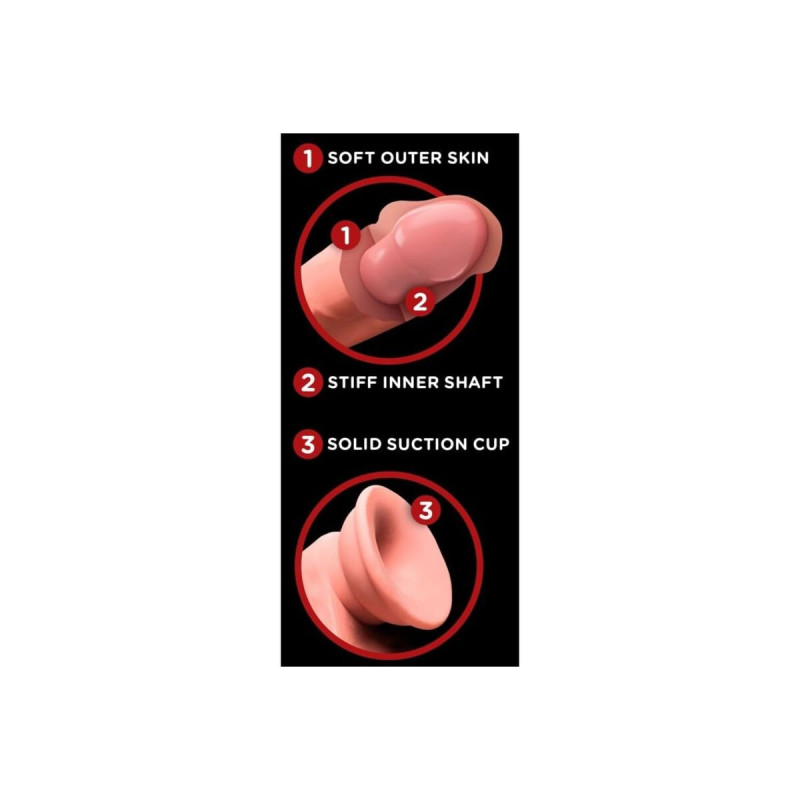 King Cock Plus - Dildo Realista Triple Densidad Con Testículos