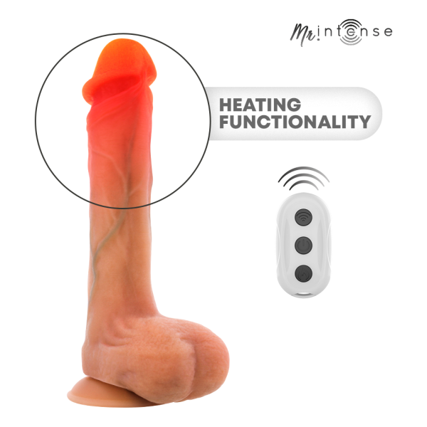 MR INTENSE - BRADLEY DILDO VIBRADOR SILICONA CON EFECTO CALOR Y CONTROL REMOTO 21 CM -Ø- 4.2 CM