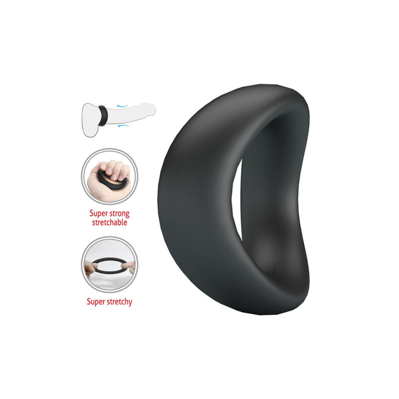 Crazy Bull - Valen Anillo Para Pene Ergonómico Silicona Negro |