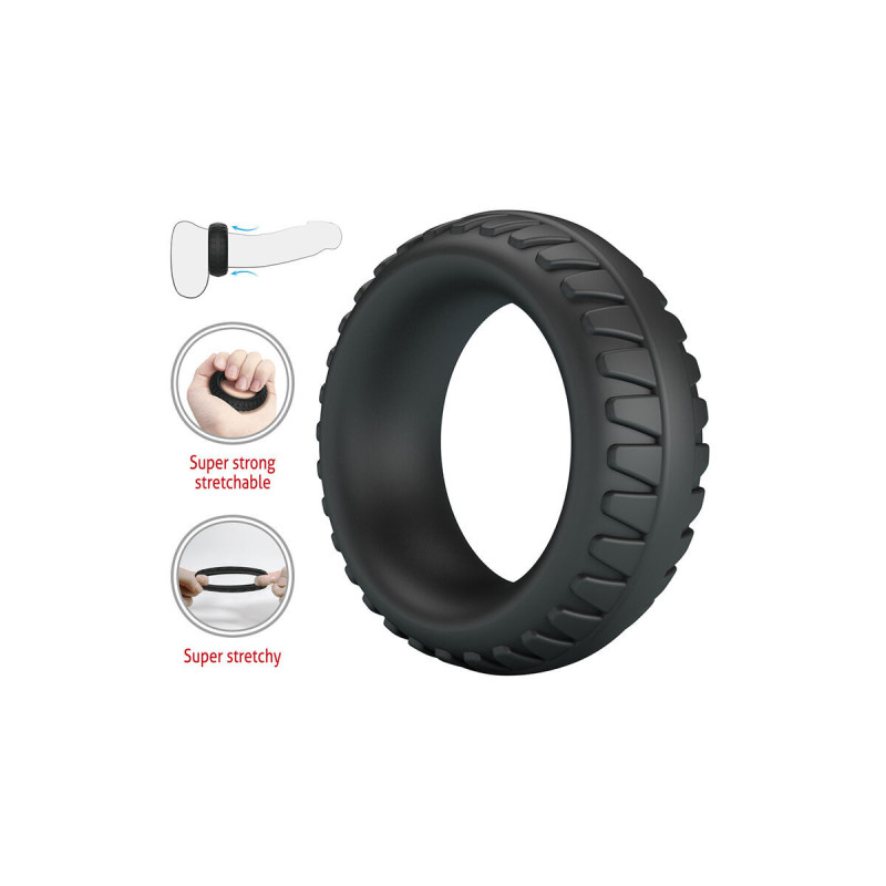Crazy Bull - Merritt Anillo Para Pene Texturizado Silicona Negro |