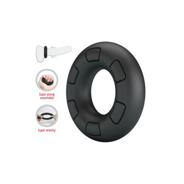 Crazy Bull - Bertram Anillo Para Pene Super Soft Silicona Negro |