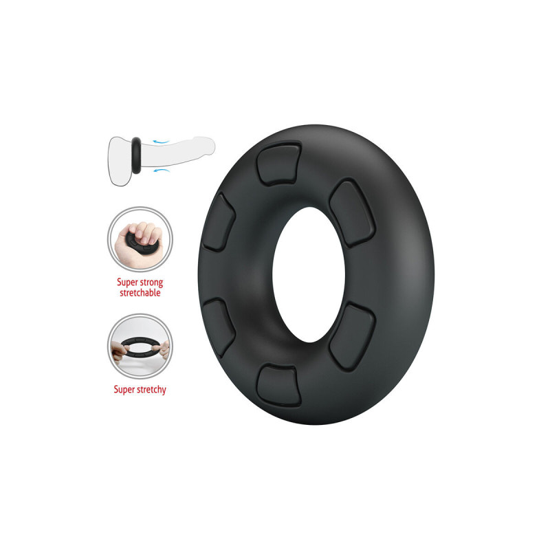 Crazy Bull - Bertram Anillo Para Pene Super Soft Silicona Negro |