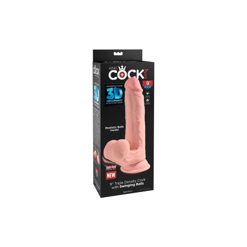 King Cock Plus - Dildo Realista Triple Densidad Con Testículos