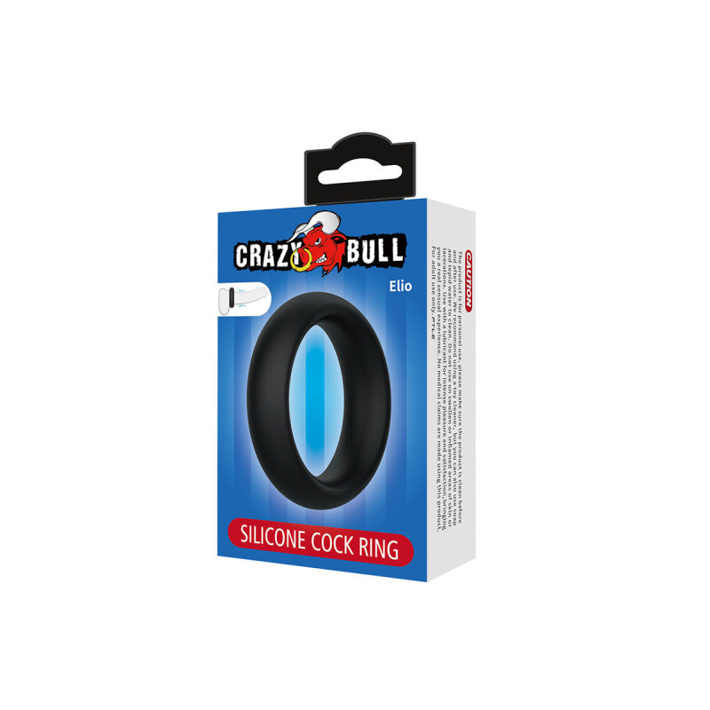 Crazy Bull - Elio Anneau Pénal En Silicone Noir | Vybes.it