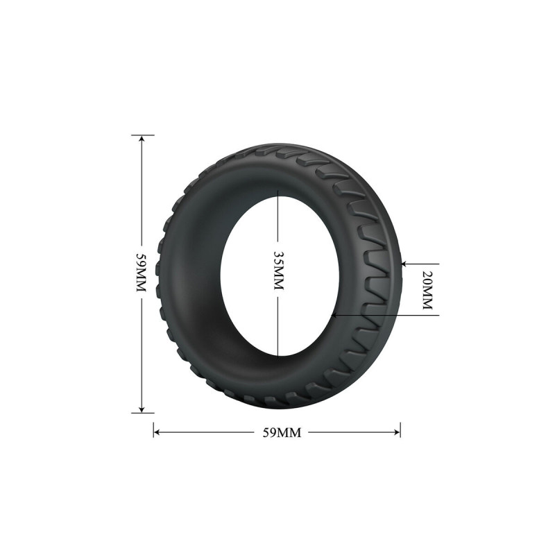 Crazy Bull - Merritt Anillo Para Pene Texturizado Silicona Negro |