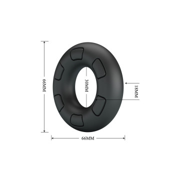 Crazy Bull - Bertram Anillo Para Pene Super Soft Silicona Negro |
