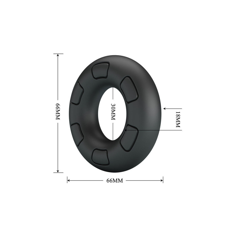 Crazy Bull - Bertram Anillo Para Pene Super Soft Silicona Negro |