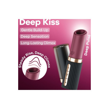 SATISFYER - STIMULATEUR DE CLITORIS DEEP KISS WAVE GRENAT / NOIR - SA…