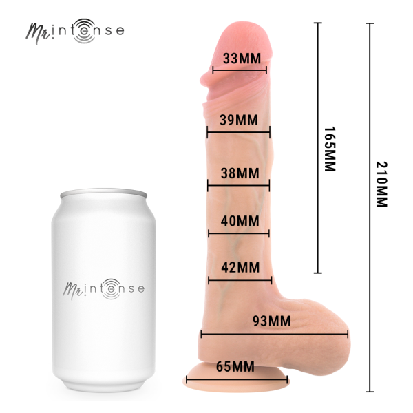 MR INTENSE - BRADLEY DILDO VIBRADOR SILICONA CON EFECTO CALOR Y CONTROL REMOTO 21 CM -Ø- 4.2 CM