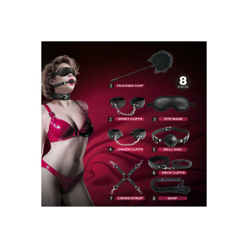 Pretty Love - Kit Bdsm 8 Piezas Negro | Vybes.it