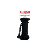 FETISH FANTASY SERIES - BLACK DELUXE SILK ROPE 9.75 M - Ropes