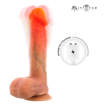 MR INTENSE - LOGAN DILDO VIBRADOR SILICONA CON EFECTO CALOR Y CONTROL REMOTO 20 CM -Ø- 4.1 CM