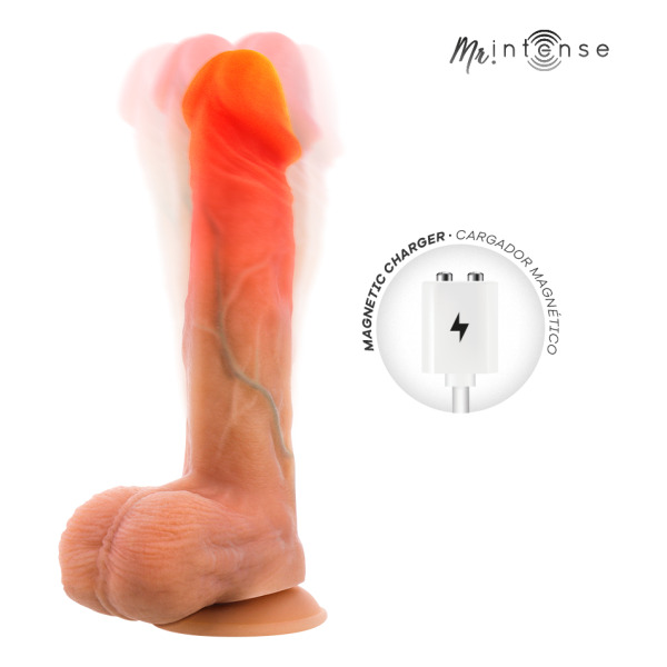 MR INTENSE - LOGAN DILDO VIBRADOR SILICONA CON EFECTO CALOR Y CONTROL REMOTO 20 CM -Ø- 4.1 CM