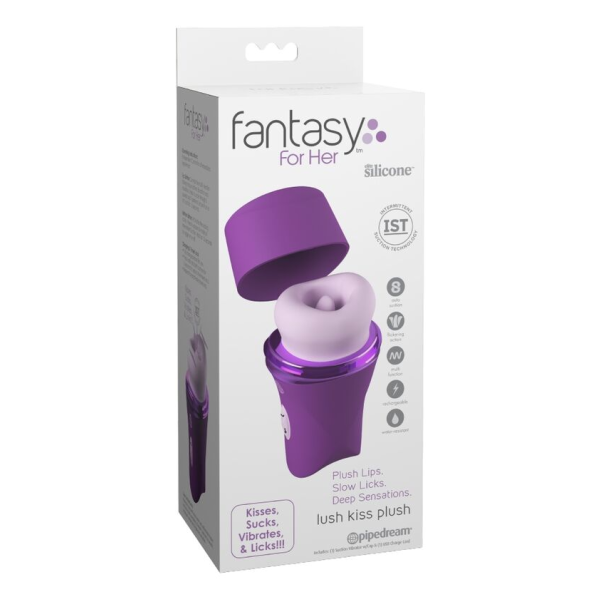 FANTASY FOR HER - LUSH KISS PLUSH PURPLE ESTIMULADOR CLITORAL DE SUCCIÓN Y LAMIDO
