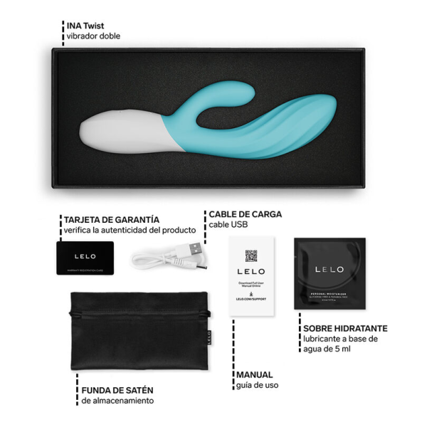 LELO - INA TWIST DOPPELVIBRATOR HASE FÜR G-PUNKT UND KLITORIS BLAU