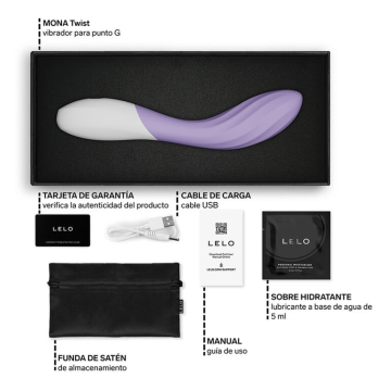 LELO - MONA TWIST VIBRATEUR POINT G RECHARGEABLE CONTRÔLÉ PAR APPLICATION LAVANDE