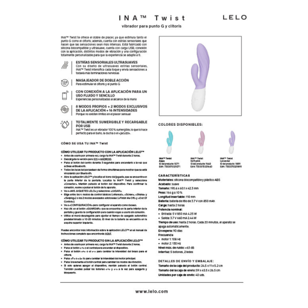 LELO - INA TWIST DOPPELVIBRATOR HASE FÜR G-PUNKT UND KLITORIS BLAU