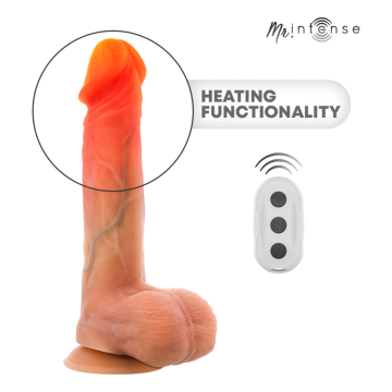MR INTENSE - LOGAN DILDO VIBRADOR SILICONA CON EFECTO CALOR Y CONTROL REMOTO 20 CM -Ø- 4.1 CM